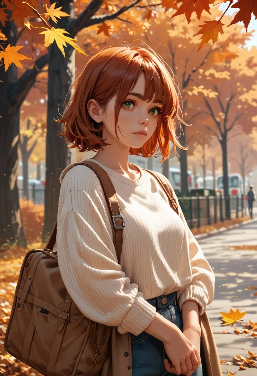 score_9,score_8_up,score_7_up,score_6_up, 1woman, autumn
