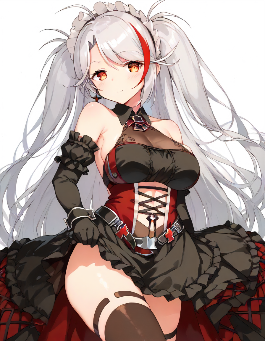 <lora:prinz_eugen_XL_pony_v1:1>1girl, prinz eugen \(azur lane\),maid,, BREAK score_9, score_8_up, score_7_up, BREAK source_anime, rating_explicit, best quality, masterpiece, uncensored,<lora:sdxl_lightning_4step_lora:1>(clear eyes:1.2),clear art,zPDXLpg