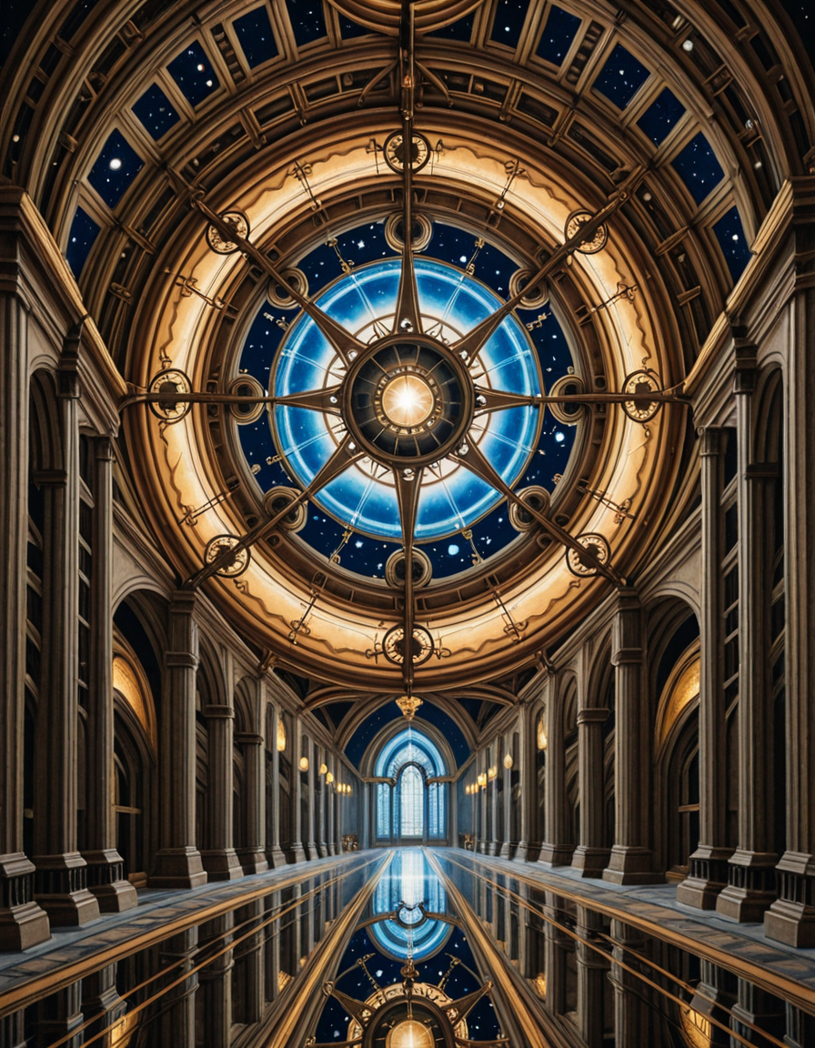 A surreal, steampunk-style painting in the style of JarosÅaw Jasnikowski, depicting a colossal, gothic-mechanical spaceship drifting through the vastness of space. The ship is inhabited by the remnants of humanity, fully transformed into biomechanical cyborgs. The vessel is an ornate fusion of cathedral-like architecture and industrial machinery: bronze towers, rotating gears, stained glass panels glowing with alien light, and massive turbines spinning slowly in zero gravity. Cyborg figures walk along the outer hull, tethered by glowing cables, maintaining the vessel as it glides through a star-filled void. Their bodies are a blend of flesh and complex mechanical systemsâcogs, tubes, exposed circuitry, and metallic limbsâall designed in an absurd, baroque fashion. The backdrop is a deep cosmic expanse with nebulas, stars, and shattered planetary fragments floating around. The lighting is dramatic, with reflections bouncing off polished metal surfaces, casting surreal, elongated shadows. The scene conveys both grandeur and loneliness, emphasizing the transformation of humanity into a forgotten, drifting civilization. The atmosphere is deeply symbolic, with Jasnikowskiâs signature distorted perspective and dreamlike, metaphysical tone.<lora:SDXLFaeTastic2400:0.4> <lora:extremely_detailed:0.4> extremely detailed,,JarosÅaw J4sn1k0wsk1  <lora:JarosÅaw_J4sn1k0wsk1:1>, Masterpiece,best quality,hi res,8k,hi res,8k,award winning,(sharp focus, intricate, highly detailed),