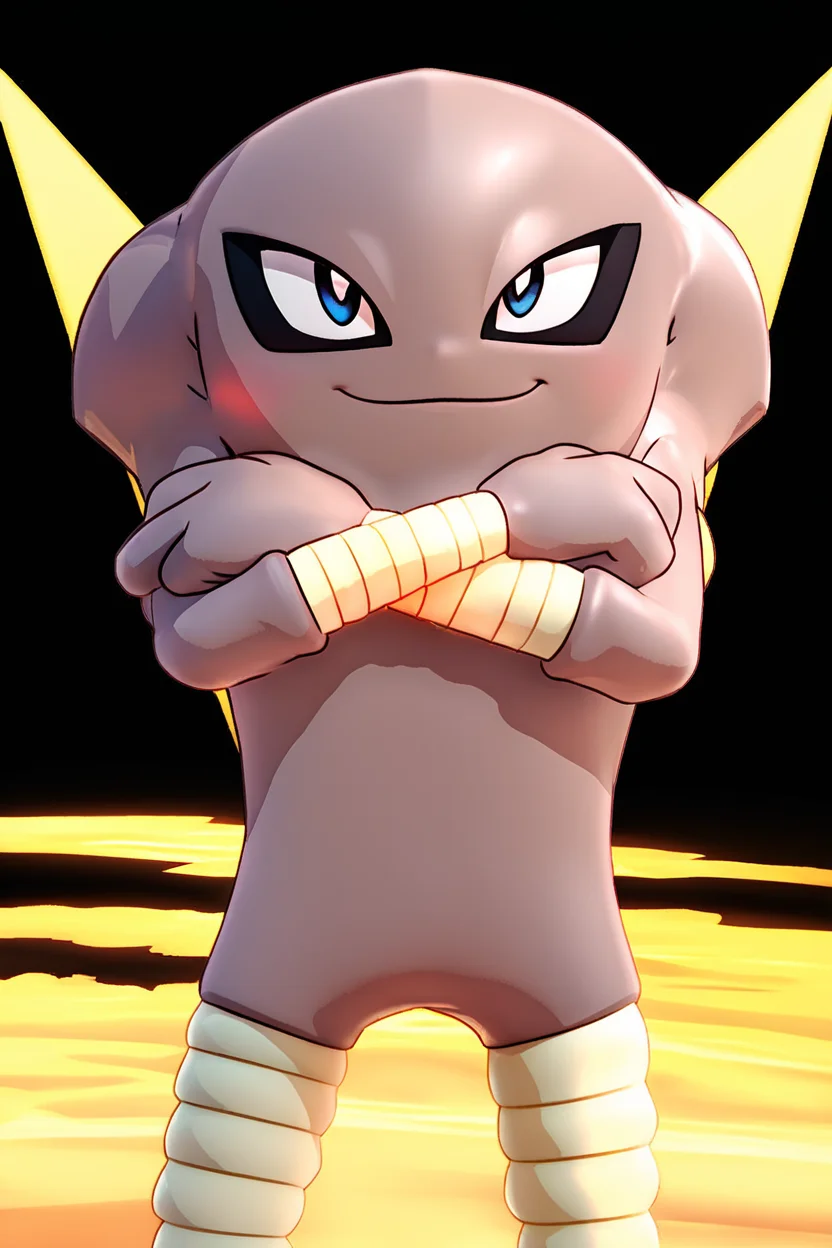 score_9, score_8_up, score_8, BREAK, , ,,, zzHitmonlee, no humans, pokemon (creature), <lora:Hitmonlee_Pokemon_PDXL:1.0>, crossed arms, ,,, , BREAK, smile, closed mouth, looking at viewer, cowboy shot, ,,, embedding:zPDXL, Expressiveh, ,,, <lora:MantisStyle_PDXL_v2:0.8>, <lora:SDXLFaeTastic2400:0.5>, <lora:Expressive_H-000001:0.4>,