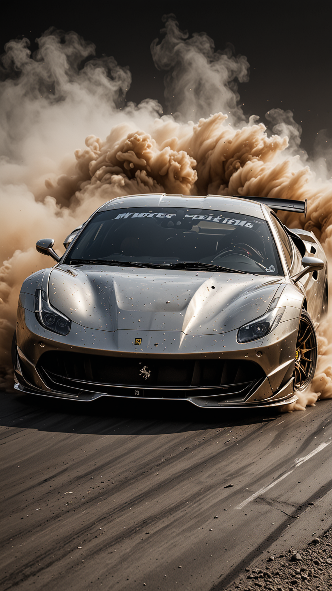 GOLD LIQUID METAL DTM Ferrari car, race car, racing through SILVER LIQUID METAL, liquid metal sprays up from the cars tyres, Car drifting in a black void, Epic, <lora:Liquid_Fluid_Metal_XL_-_By_DICE:0.4>