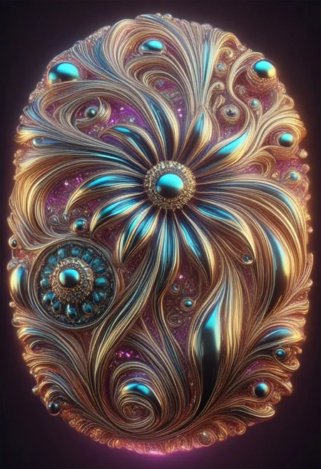 Made of Liquid Metal, alien liquid metal flower, layered, ephemeral beauty, botanical, growing, soft warm light, crystal glass, dark fantasy, (embedding:LUT_BluPink), extremely sharp focus, intricate details, ultra sharp, goa, psychedelic, glowing neon, blacklight ornaments