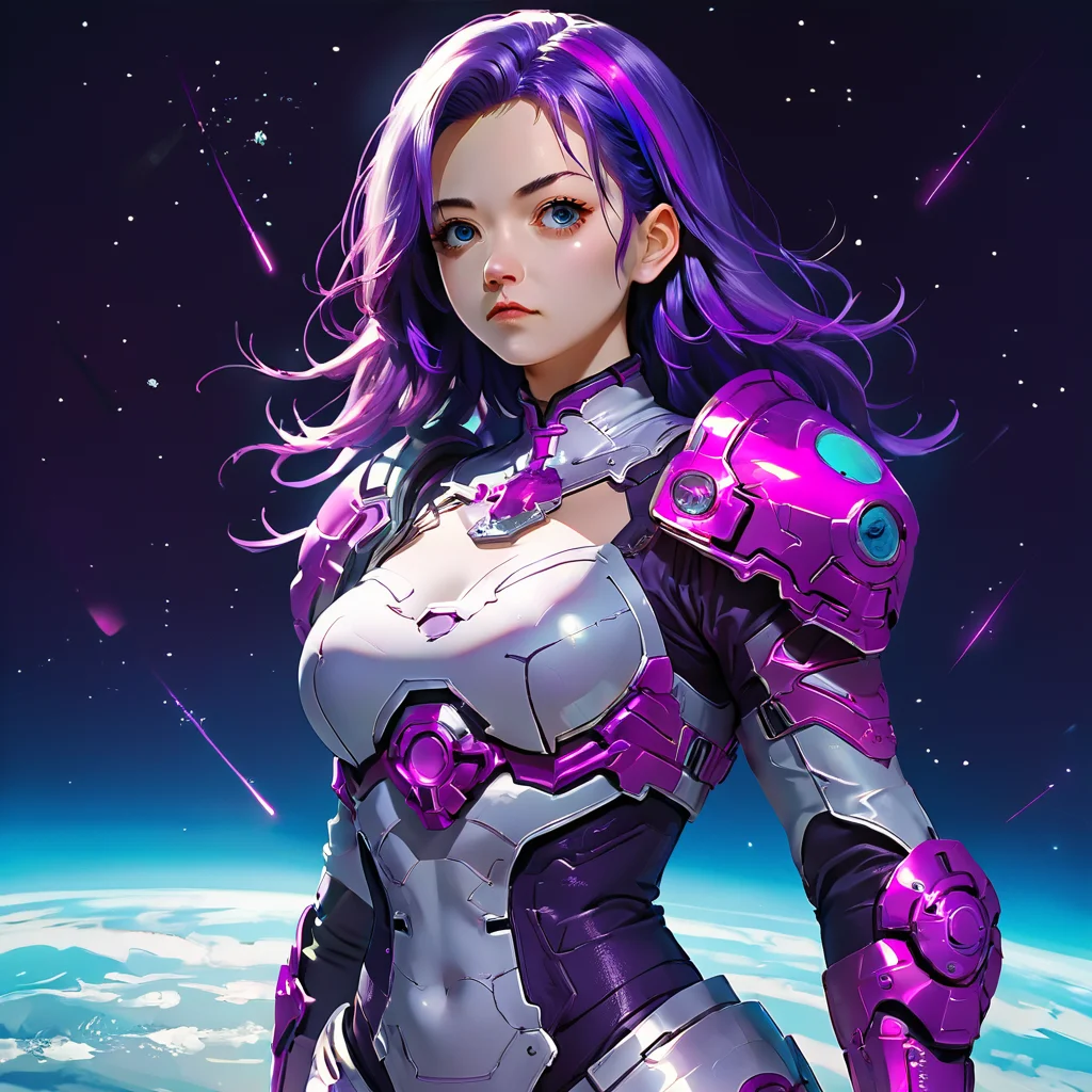 score_9.score_8_up,score_7_up,source_anime,
<lora:Space_clothes-pony-8:0.6> ,
space_space,
1girl,solo,purple hair,space armor,shoulder armor,futuristic,neon lines glow,