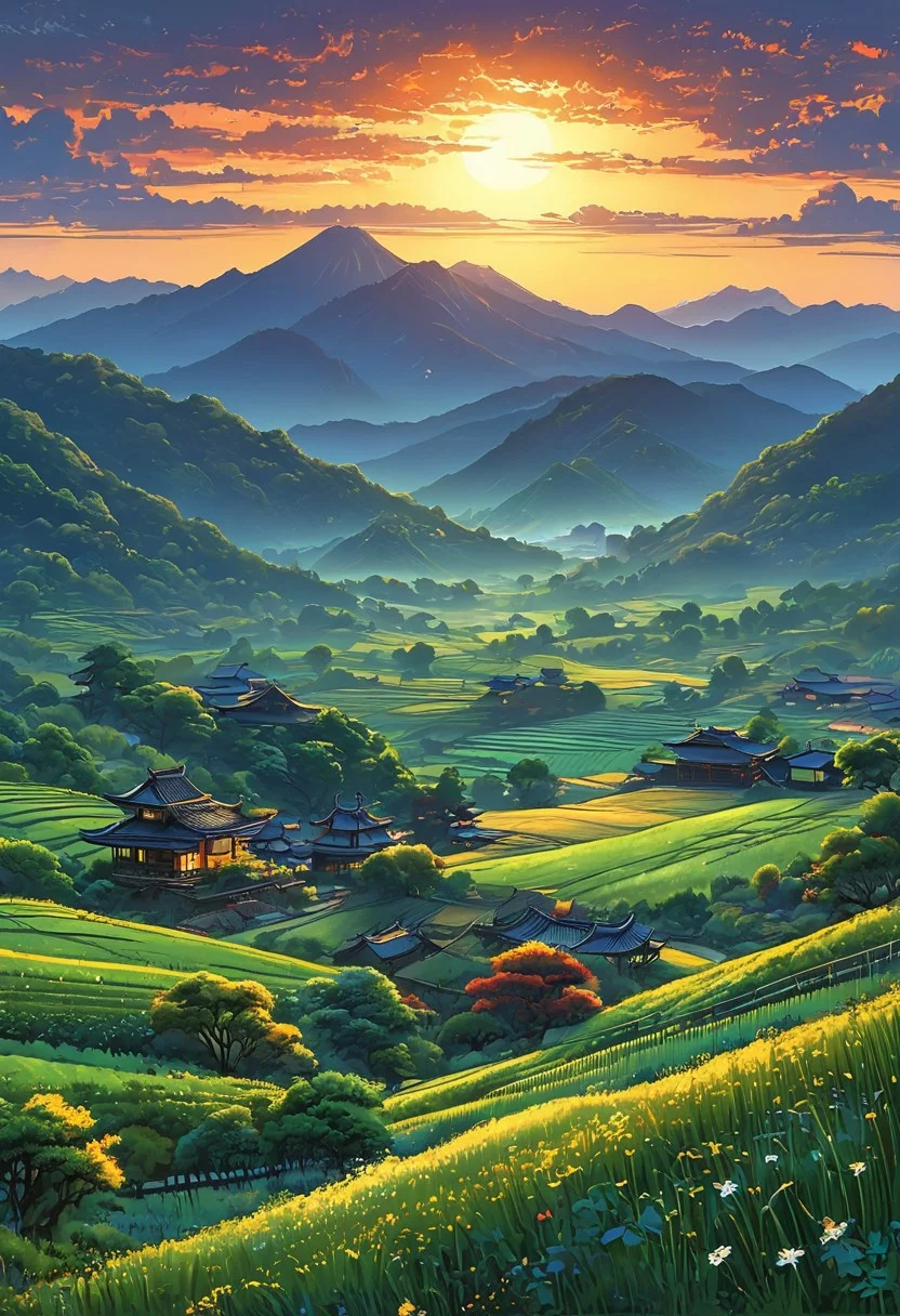 A captivating night scene illustration the Japanese Countryside This enchanting artwork captures a serene and peaceful early morning, where the sun is just starting to rise over the beautiful hills and, creating a cinematic experience
illustration, cinematic
<lora:DonM3t3rn1tyXL-v1.1:0.7>, DonM3t3rn1tyXL,
OverallDetailXL <lora:MJ52:0.3> <lora:SDXLFaeTastic2400:0.4> <lora:EpicF4nta5yXL:0.7>