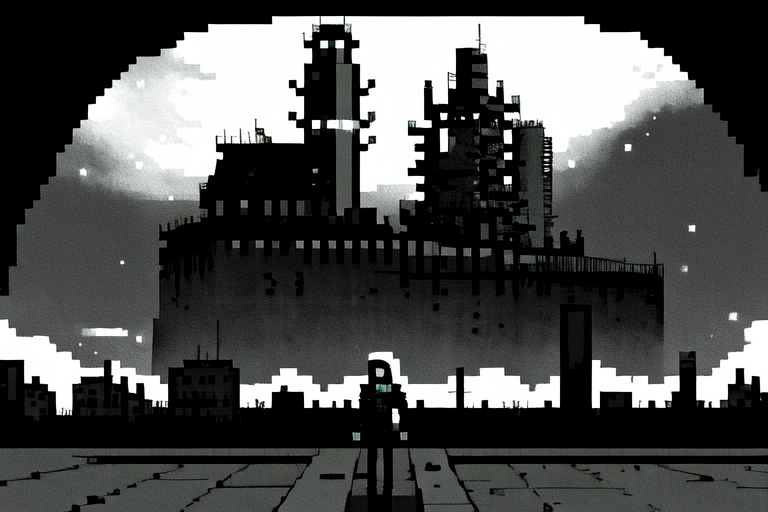 highly insanely detailed, masterpiece, top quality, best quality, highres, 4k, 8k, RAW photo, (very aesthetic, beautiful and aesthetic),  
tsutomu nihei,nihei_tsutomu,blame!,blame gakuen!,abara,TNstyle,sidonia_no_kishi,(giant room,sidonia \(ship\),city ruins,hangar,space,spacecraft,mausoleum,stairs,tower,lab,deep horizon,megastructure in background,tunnel),foggy,smoke,walkway,dome,machinery,toha heavy industries,clouds,star \(sky\),starry sky,light particles,wire,fence,drainpipe,letterboxed,tentacles,gauna,gauna mech,dark sky,black sky,bones,bridge,buildings,concrete walls,metal walls,lantern,ventilation fan,ventilation shaft,cables,tubes,industrial pipes, 
<lora:ABARA:0.7>, 
(1girl:1.3), 
solo focus, 
underground facility,âââ