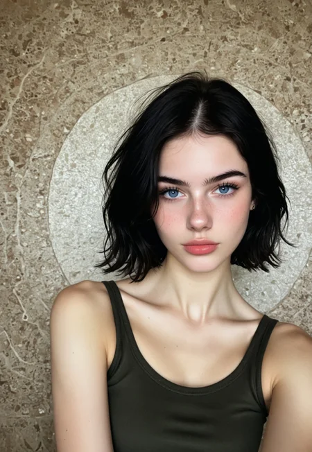HUD, 4k, (Highly detailed and stylized portrait of an historical female soldier from the 16th century:1.65). The subject is a young woman with fair skin, short wavy black hair, and piercing blue eyes. (((One beautiful woman))), with black hair, wavy black hair, bob cut hair, big bust, athletic build, muscular,
One beautiful woman, with black hair, 
((random detailed background))
 (8k uhd:1,4)
(((full-clothed))),
 <lora:add-detail-xl:1>
 <lora:Dynamic Poses:1>