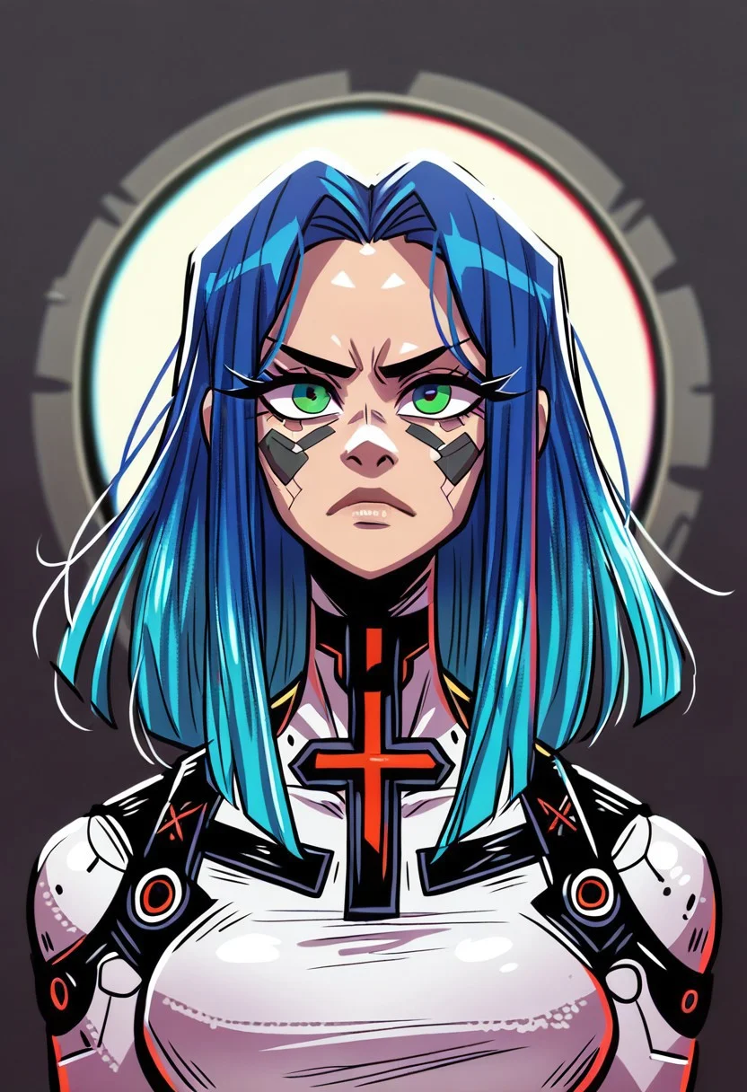 <lora:OC_Rae_Character_LoRA_PonyXL:1>
score_9, score_8_up, score_7_up, score_6_up, 1girl, BREAK,
Ra3lyn, Cyberpunk Style, masterpiece, best quality, good quality, very aesthetic, absurdres, newest, 8K, depth of field, half-face demon, focused subject, portrait, dynamic angle, action shot, 1girl, solo, medium hair, split hair, split-color hair, two tone hair, blue hair, red hair, (low-tied_long_hair), front locks, twin locks, front locks, white clothing, looking at viewer, fierce look, organic, the cyborg is very sinister and dangerous, cross_draw, glowing katana, thermal katana, sword_draw, iaido, one_hand_on_sheath, unsheathing, duality, light and shadow, dark and bright
in the style of cksc, zPDXL <lora:PonyXL_Teelokay_Style_LoRA:0.8>