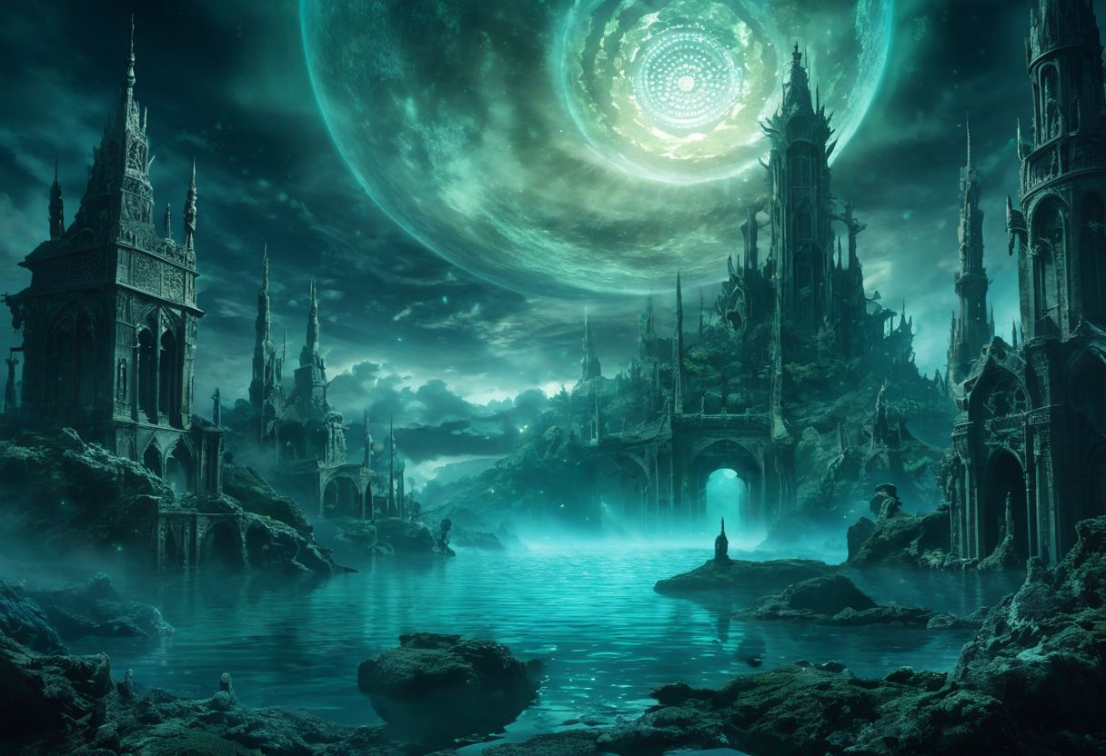 Mythical Nightscapes, High Fantasy Realms. Anime Worlds, Apocalyptic Visions, Underwater Scenes, landscape