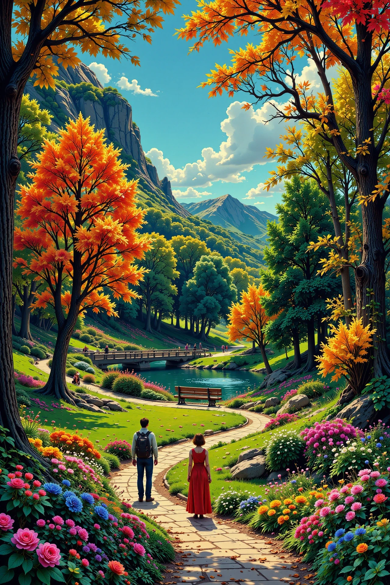 park with autumn flowers beautiful  landscape, noon, woman, very intricate, very detailed, sharp, bright, colorful, <lora:Hand v2:0.5> <lora:Anti-Blur:1><lora:Insane Detail Slider:0.25>  <lora:flux.1_lora_flyway_Epic-detail_v2:0.3> <lora:fluxenhancer:0.25> <lora:ck-Neon-Retrowave:0.4> ck-rw, in the style of ck-rw,  <lora:Neurocore Anime Cyberpunk:0.8> A digital artwork in the style of cknc