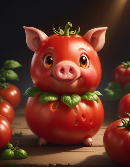 very cute appealing anthropomorphic cute tomato pig, kawaii, looking at the viewer, macro, cinematic lighting, fantasy art, dynamic composition, epic realistic, award winning illustration <lora:FoodPets:0.7> Foodpets
