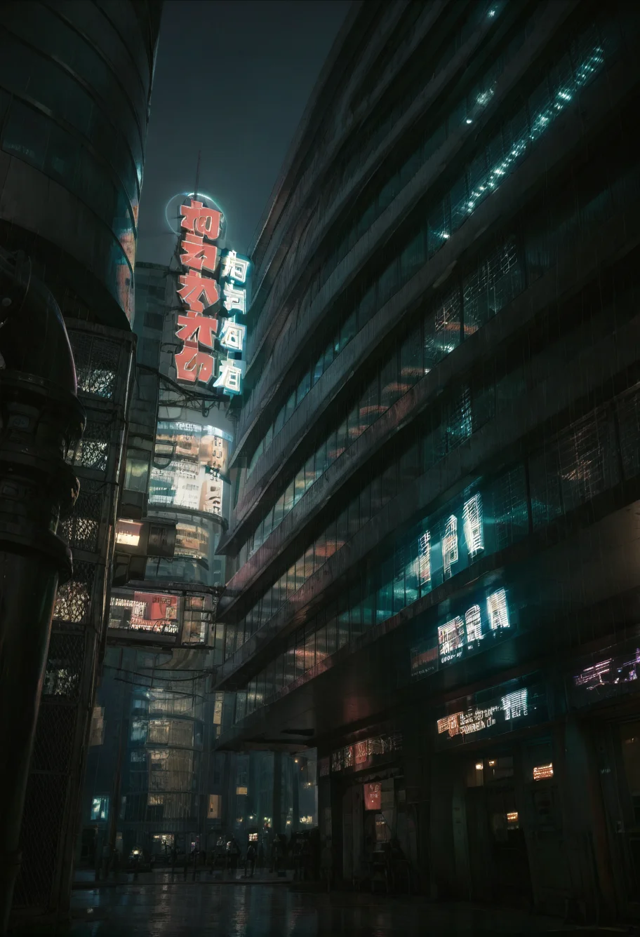 ,ruanyi0887,skyscraper,outdoors,night,<lora:0887 Commercial street at night_v1_pony:1>, score_9,score_8_up,score_7_up,,8k,1girl,solo,,