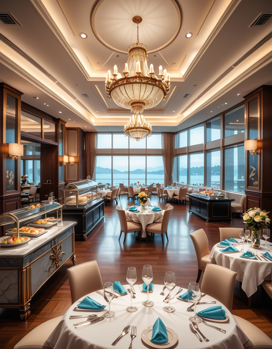 <lora:SDXLFaeTastic2400:0.4> <lora:extremely_detailed:0.4> extremely detailed
A grand and opulent buffet hall with high ceilings, adorned with intricate chandeliers casting a warm golden glow. The hall is lined with long, elegantly decorated tables covered in fine white linen, showcasing an extravagant selection of gourmet dishes. Silver chafing dishes gleam under soft ambient lighting, filled with delicacies such as succulent roasted meats, fresh seafood on ice, and vibrant platters of exotic fruits. Ornate floral arrangements and carved ice sculptures serve as centerpieces, enhancing the grandeur of the setting. In the background, tall arched windows with heavy velvet drapes reveal a breathtaking city skyline. Guests in elegant evening attire mingle, holding fine crystal glasses filled with champagne, adding to the sophisticated and lavish atmosphere.
luxurious buff3t h4ll,  <lora:luxurious_buff3t_h4ll-p:1>, Masterpiece,best quality,hi res,8k,hi res,8k,award winning,(sharp focus, intricate, highly detailed),