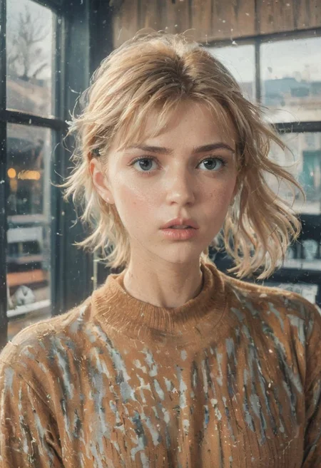 (a beautiful woman in a Hair Salon,
Fluorescent color tints, urban city   window view), 
bust shot, close-up lips, 
modern interior design, cyberpunk, 
Recliner|Dressing table|Table lamp|Screen|Monitor|Signboard_Details,
Metal|Glass|Leather|Textiles|Carpet|Pillow_Texture,
perfect blonde hair, 
(modern photo, fashion dress up:1.1), 24mm, (analog, cinematic, film grain, hazy atmosphere, detailed eyes, (seductive), (epicPhoto), (looking at viewer), (cinematic shot:1.3),
ac_neg1, great lighting, extremely detailed, happy, Hair Salon, impressionist painting, zoya