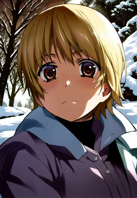 score_9, score_8_up, score_7_up, source_anime, 
,blond hair, , 1girl, brown eyes, nonopnxl, short hair, looking at viewer , over shoulder , face focus  , large breast,
snow, forest ,  <lora:DetailedEyes_V3:1> <lora:tweak-detail-xl:1>  <lora:easynegative:1> <lora:H001PXL:1> color manga  , <lora:Nonocl_Nonomiya_Nononono-000007:1>