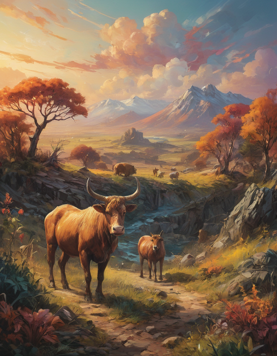 expressive animals, landscape with Atmospheric Perspective, multicolored background, Ornate, masterpiece,  <lora:Astigmatism_-0.5b:0.33>,  <lora:add-detail-xl:2> <lora:bb3l15:1> bb3l15
