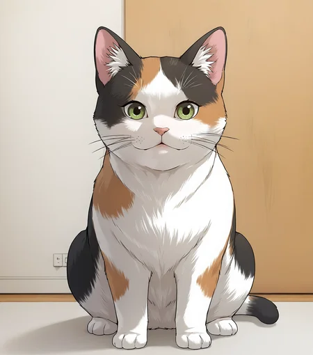 masterpiece, best quality, amazing quality, chubby calico cat, meow, uwu, looking at viewer, no humans, <lora:God_Of_Blackfield_Buns:1> bl4ckf13ld,, masterpiece, best quality, amazing quality