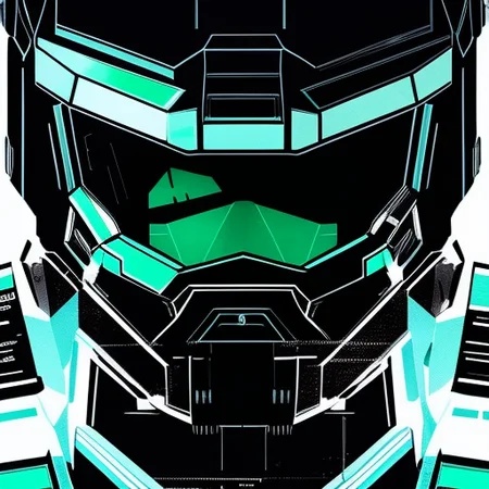 Master Chief, Threatening, cyber, punk, skull, kuvshinov