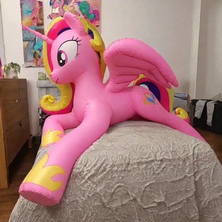 hongyitoy lying Princess Cadance dirlpinf, bedroom, pegasus pony, feral, irl, BREAK solo, posing, BREAK, masterpiece, best quality, amazing quality