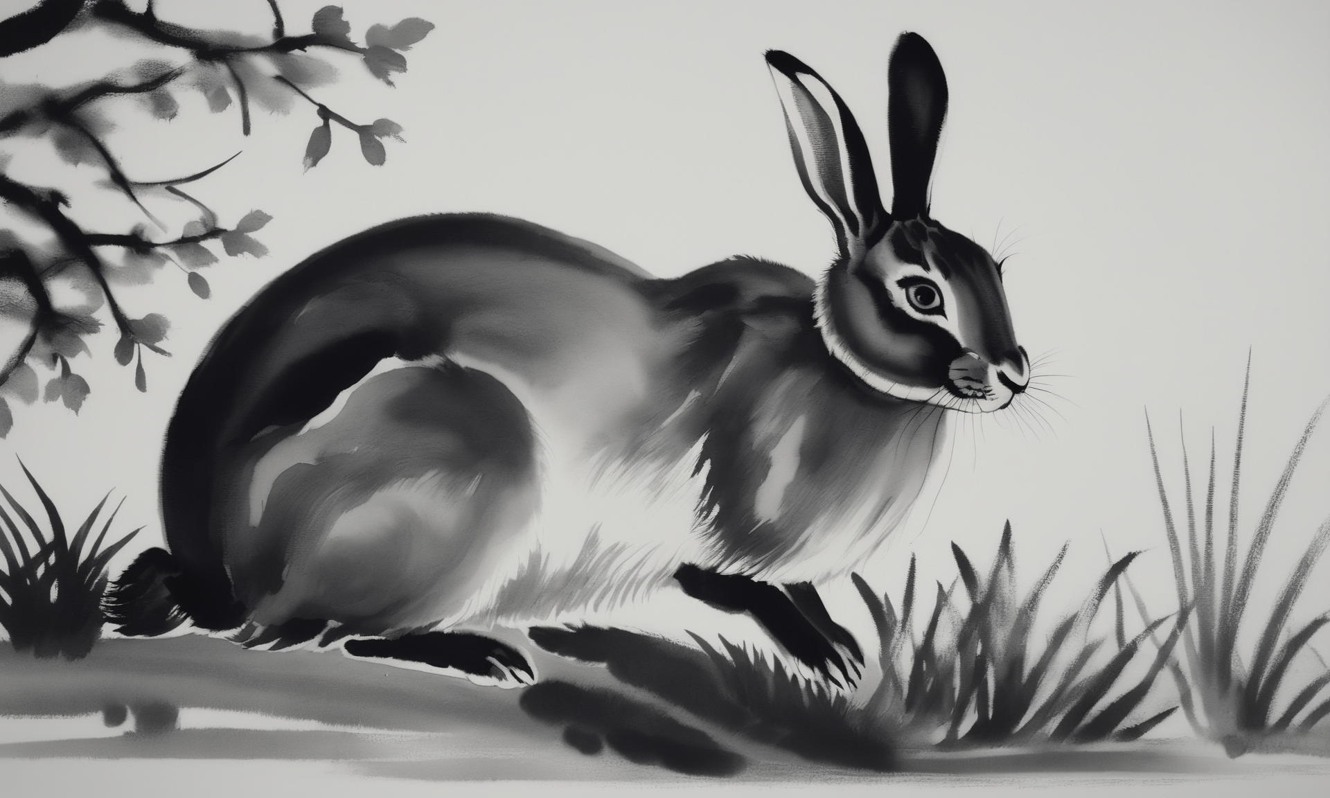 <lora:cipcd_xl-000005:0.9>,a monochrome theme cipcd_xl painting,greyscale,a hare is sitting on the grass,chinese zodiac,no humans,solo,whitebackground,simple background,simple detailed,8K,HDR,UHD,masterpiece,best quality,high resolution,wallpaper