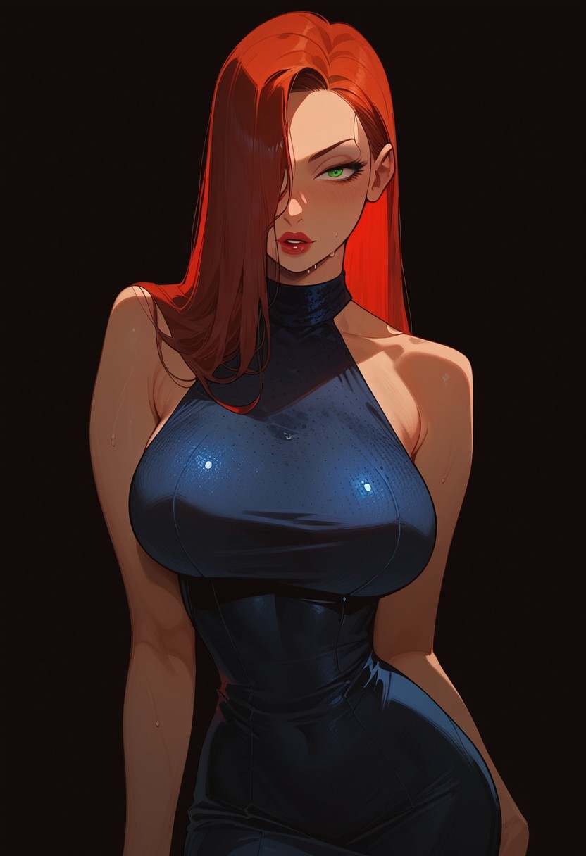 score_9, score_8_up, score_8. score_9, score_8_up, score_7_up, score_6_up, masterpiece, 4k, high quality, (best quality:1.1), cowboy shot
1girl, jessica rabbit, red hair, wet hair, hair over right eye, green eyes, large breasts, ruanyi0932,blue dress,halter dress,sleeveless,cowboy shot,taut dress,skin tight,long dress
BREAK
black background, spotlight