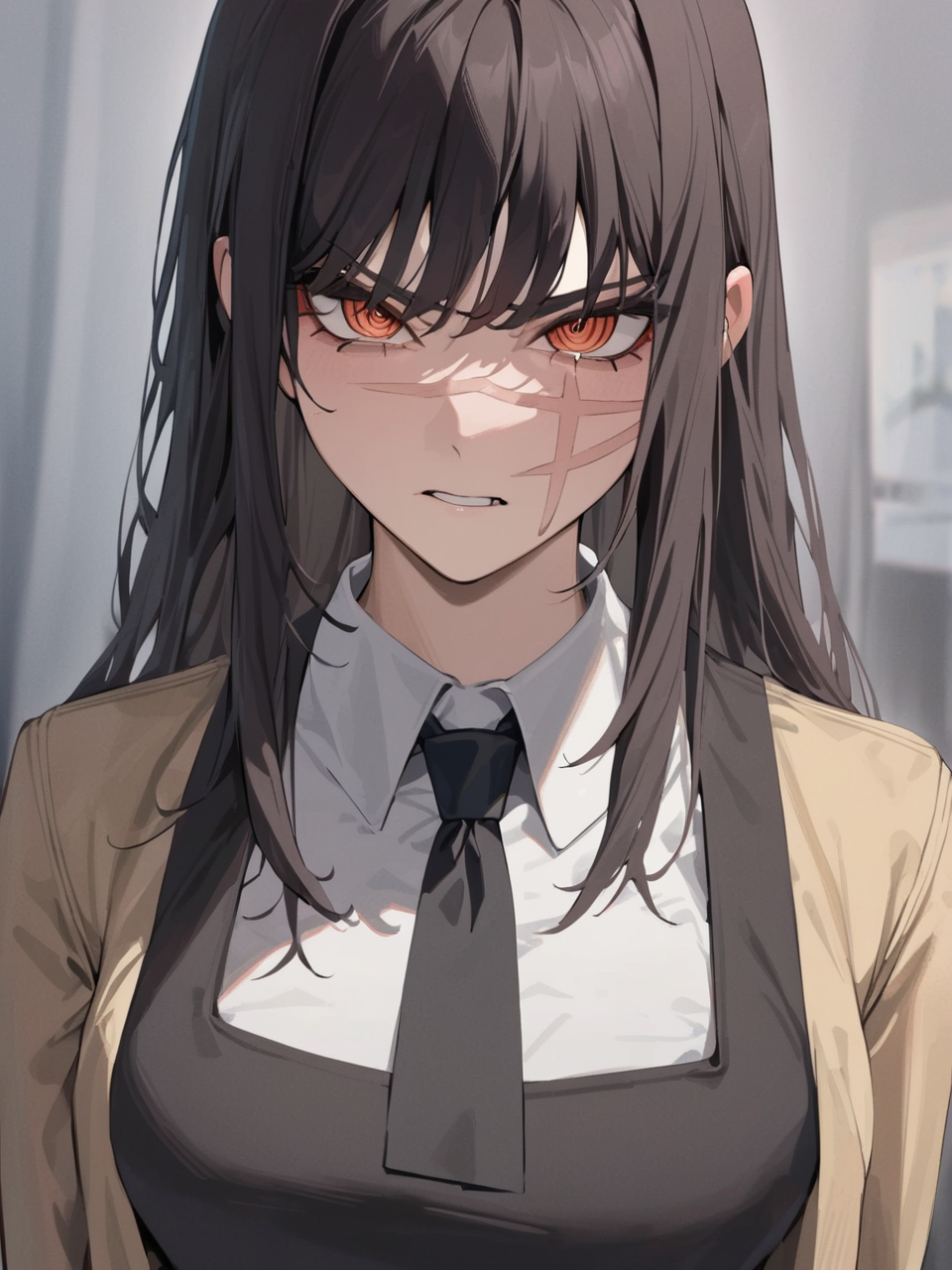 1girl,,yoru_(chainsaw_man),highres,1girl,angry,annoyed,portrait,looking at viewer,,masterpiece,best quality,absurdres,newest,<lora:yoru:1>