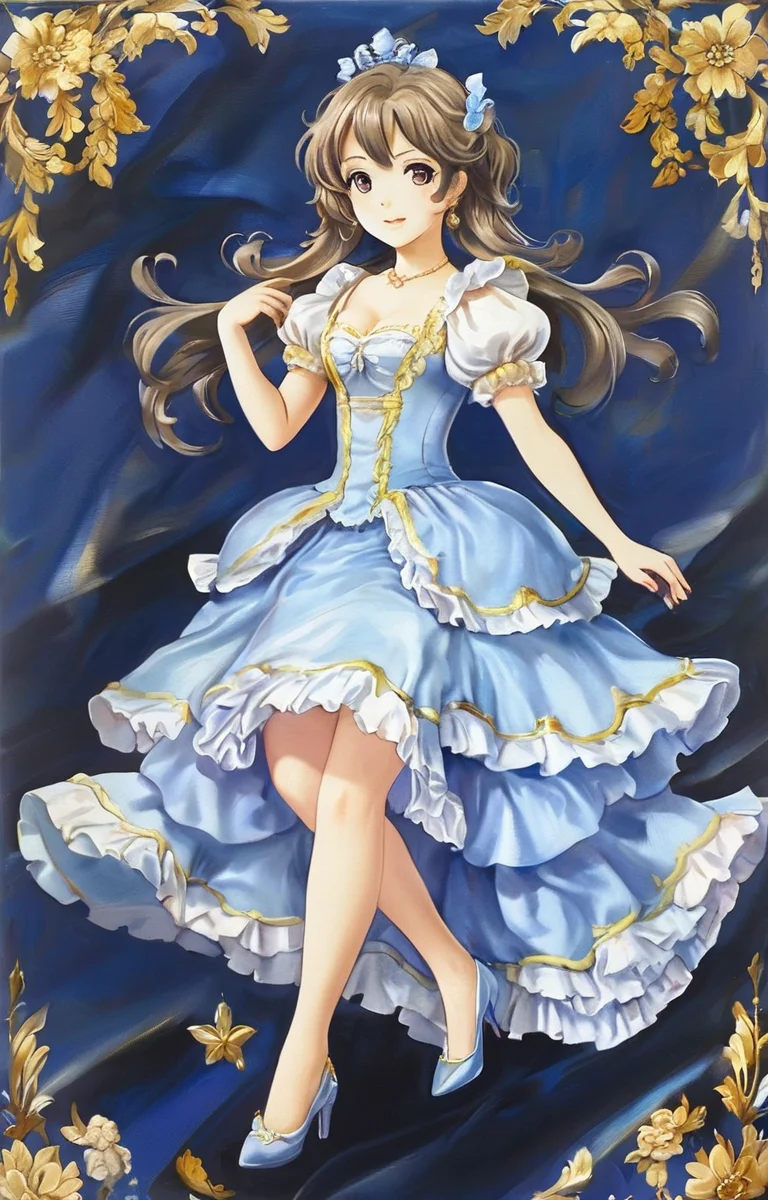 masterpiece,best quality,<lora:tbh354-sdxl:0.75>,illustration,style of Baroque patten portrait of idolmaster cinderella girls,
