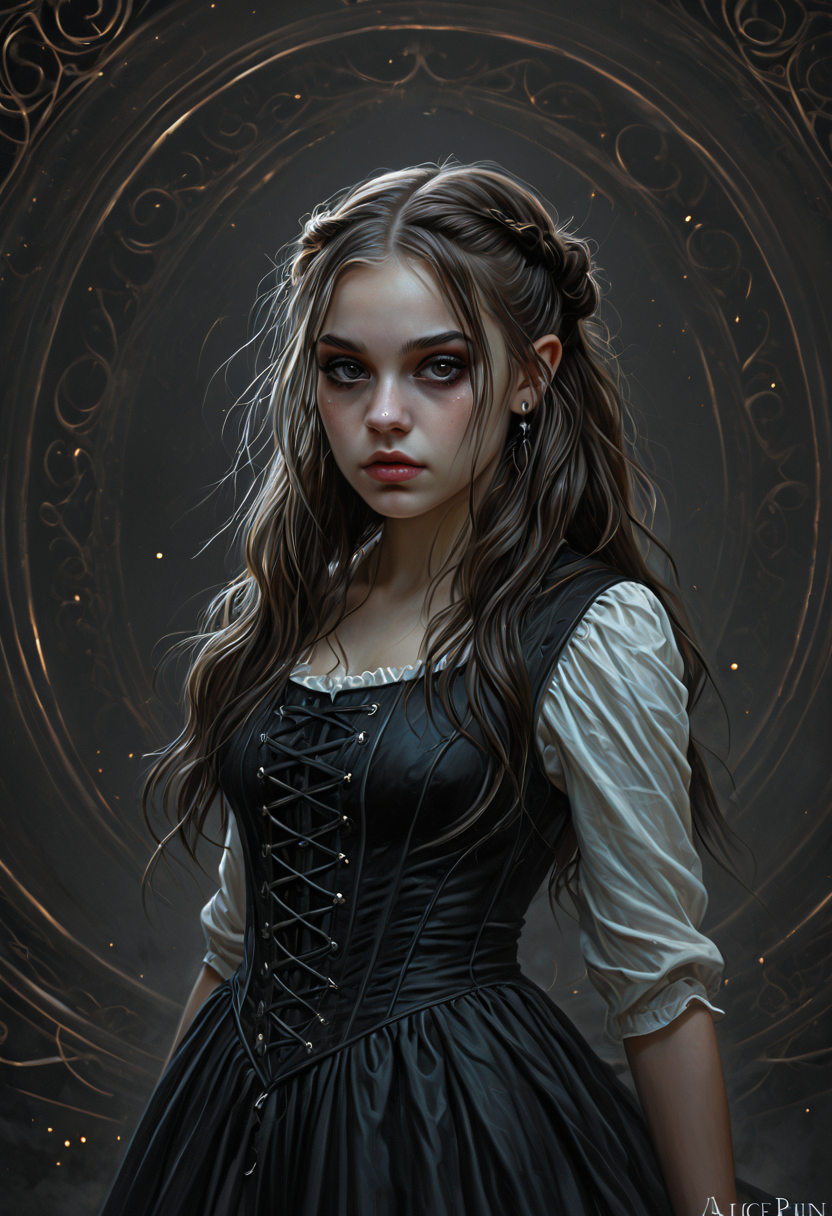 <lora:Alice Prin OC-000005:1>,Alice Prin,1girl,<lora:CB-Gothic-000004:1>,Charlie Bowater,gothic art,
