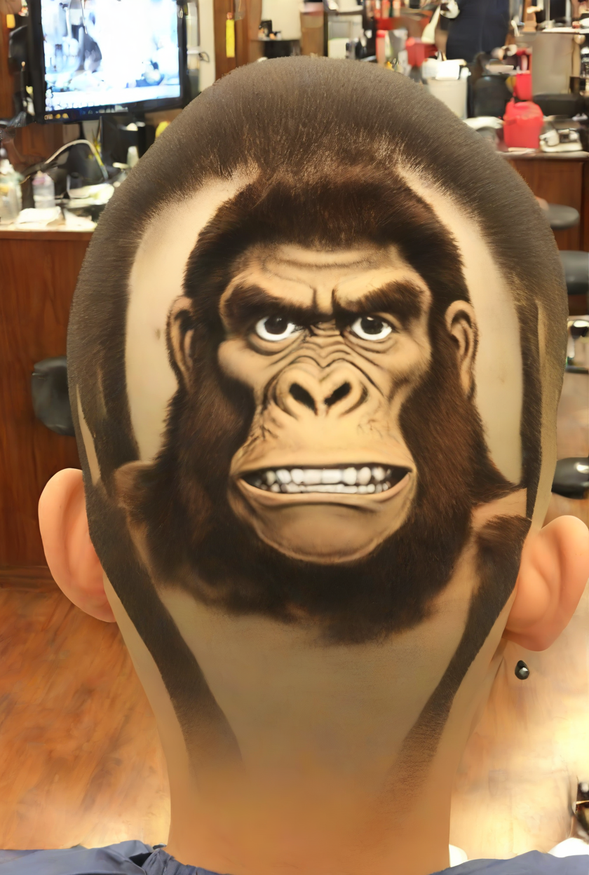<lora:PE_BackOfHead_Haircut:1> PEHairCut, haircut, back of the head,
Donkey Kong