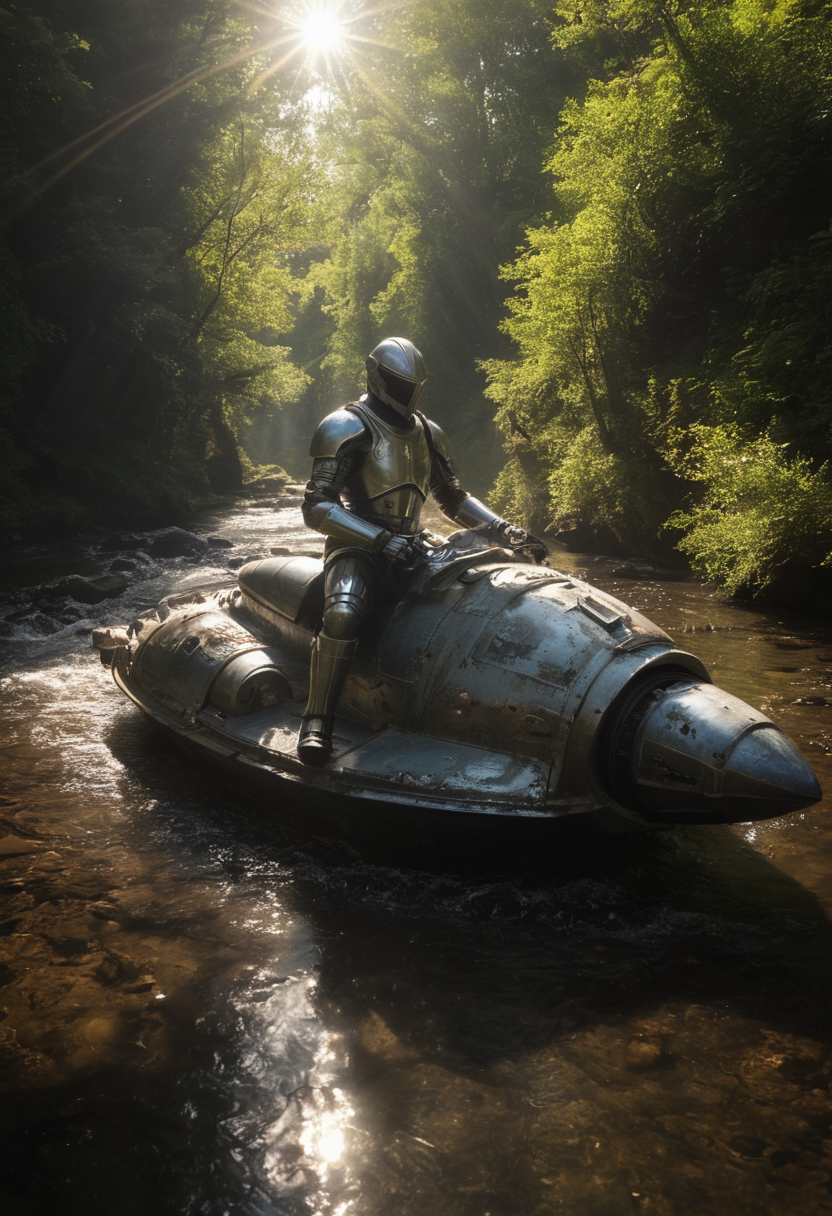 knight in shining armor,  riding a spaceship, creek, bright sunlight, chiaroscuro,  <lora:xl_more_art-full_v1:0.5>,  <lora:add-detail-xl:0.75>