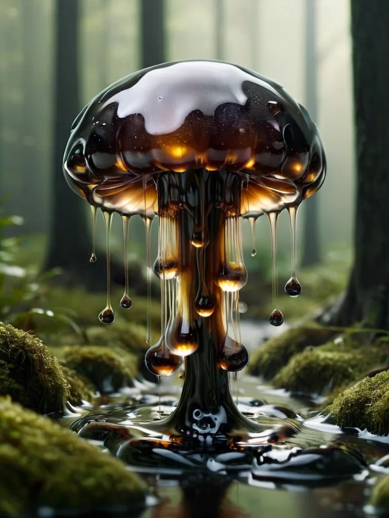 ral-motoroil jellyfish,mushroom, nature, forest, outdoors, tree, walking, water, river <lora:ral-motoroil-sdxl:1> ral-motoroil