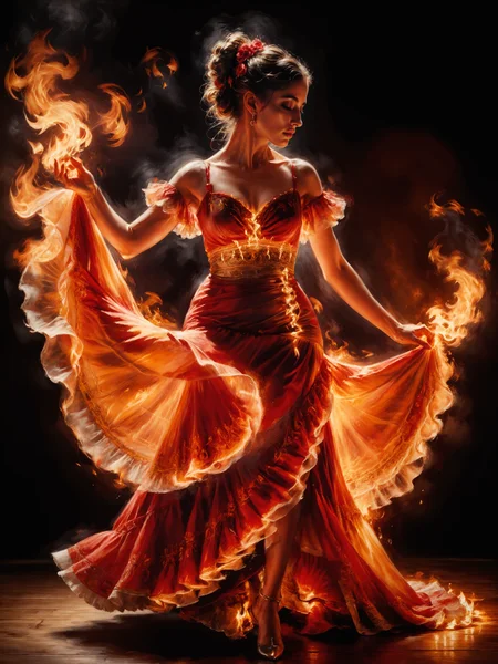famous artwork by (andrew atroshenko:1.2) and (rembrandt:1.2), stunningly beautiful spanish female flamenco dancer with a dress made of blazing fire, dancing, sss, subsurface scattering, translucent fire element, blazing flames, intricate fabric, (perfect hands:1.4), dynamic pose, ultra detailed, overall_detail-xl-by_kaleidia <lora:add-detail-xl:2.0> <lora:more_artful-xl:0.6> <lora:special_effects-fire_element-xl-by_shan_bailing:0.8> <lora:subsurface_scattering_aka_what_does_the_snake_say-xl-by_ajuro:1.0>