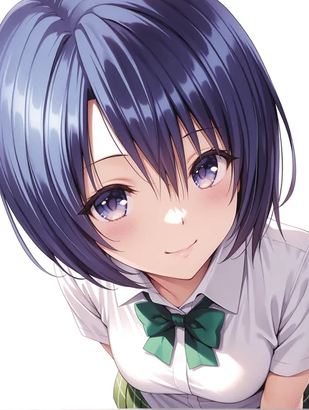 masterpiece,best quality,newest,
1girl,solo,
<lora:s_haruna_ilxl_v1.1:1>,haruna,blue hair,blue eyes,untucked_shirt,
h_clothes,green bowtie,short sleeve blouse,green plaid skirt,
<lora:Fixhands_anime_bdsqlsz_V1:1>,dynamic_angle,cinematic_angle,seductive_smile,portrait,white background,simple_background,light_blush,