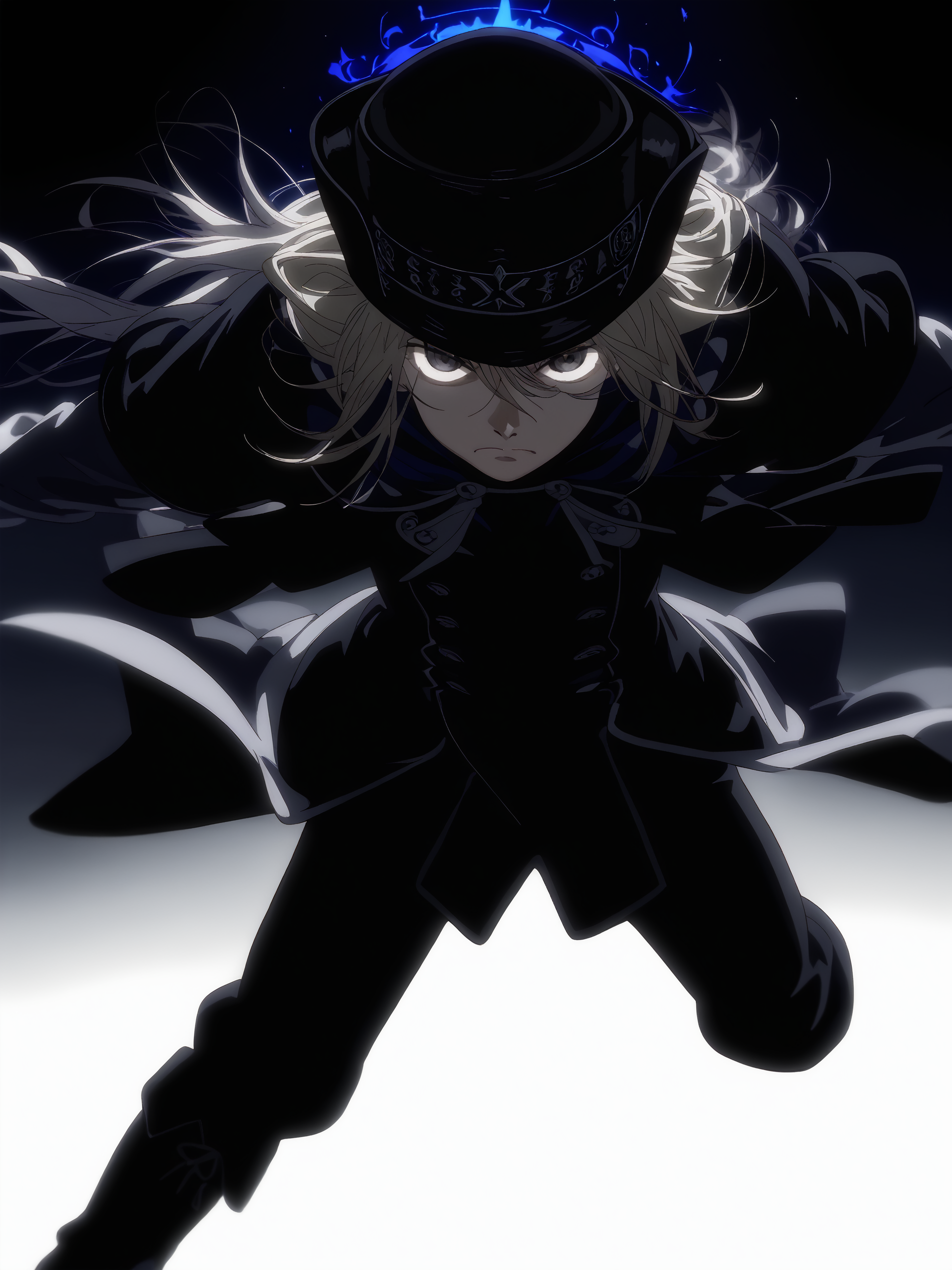 score_9,score_8_up,score_7_up,score_6_up,source_anime, shiny, shiny skin, <lora:naip:0.8>, theobrobineXL, <lora:Theobrobine_StyleXL370:0.8>, HZLZVZ, <lora:SDXL-HZLZVZ-V6-ND50-dco2-WD05-SWN2-MSG5-4B116R88A88C44A-1024-LOCON-PONY-E24:0.8>, <lora:chernyyvo:0.8>,
finger_gun,fighting_stance,hat,dress,capelet,fur_trim,gloves,fur-trimmed_capelet,black_dress,fur_hat,boots,looking_at_viewer,black_capelet,black_gloves,black_headwear,fur-trimmed_headwear,long_sleeves,The character had glowing hair in the animation scene,hair_that_shines,glowing_hair,special_effects,Visual_Effects,magic,magic_circle,magical_array,magical_circle,arcane_circle,
japanese, ultra detailed, serious, best quality, amazing quality, very aesthetic, absurdres, masterpiece, best quality,spotlight,masterpiece, best quality, high quality, highres, absurdres, caustics, offcial art, anime screencap,