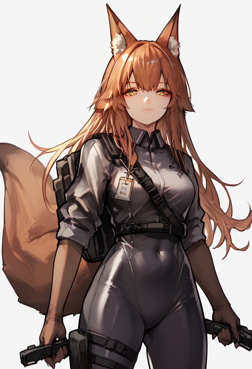 <lora:Pony_XL_Mogudan_Style:1> score_9, score_8_up, score_7_up, score_6_up, score_5_up, score_4_up, source_anime, franka (arknights)
1girl, absurdres, bodysuit, fox ears, looking at viewer,
