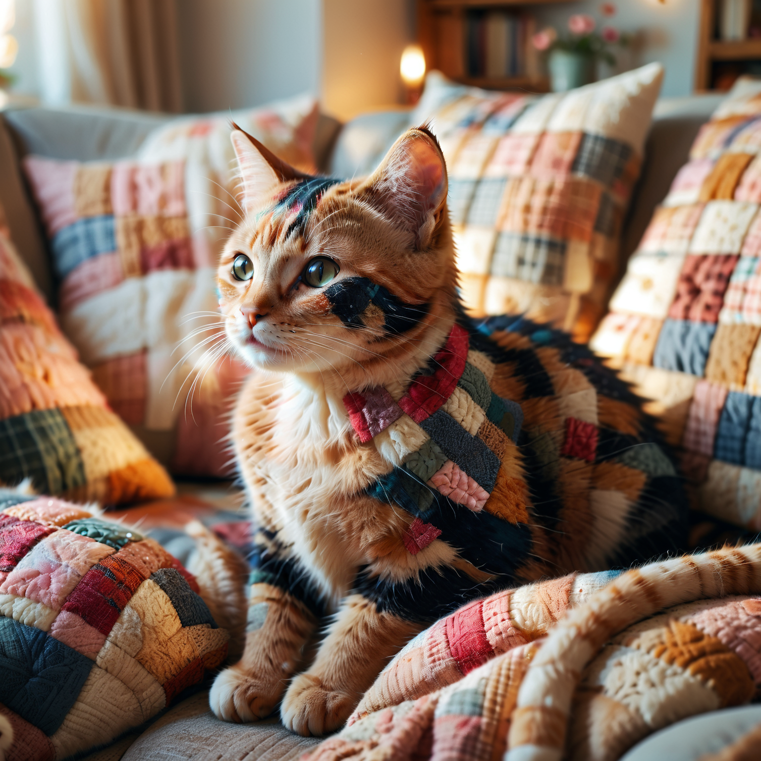 adorable cat in cozy living room, sweet and heartwarming, dreamy, soft light, ptchkrawk <lora:ptchkrawk:1>
