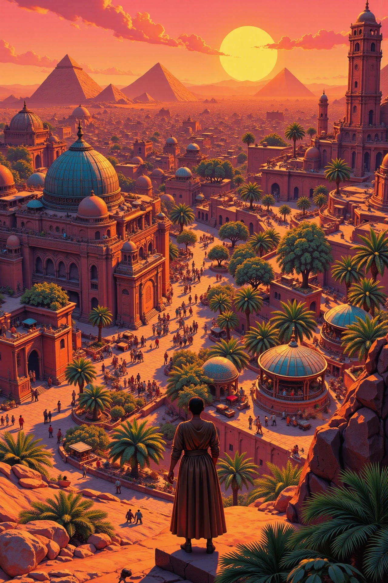 Cairo, Egypt beautiful landscape, evening, woman, very intricate, very detailed, sharp, bright, colorful, <lora:Hand v2:0.5> <lora:Anti-Blur:1><lora:Insane Detail Slider:0.25>  <lora:flux.1_lora_flyway_Epic-detail_v2:0.3> <lora:fluxenhancer:0.25> <lora:ROWER:0.6> <lora:flux-charmer-v1-1:0.4>>   <lora:90s-anime:1> retro anime, 77oussam 90s, 1990s anime