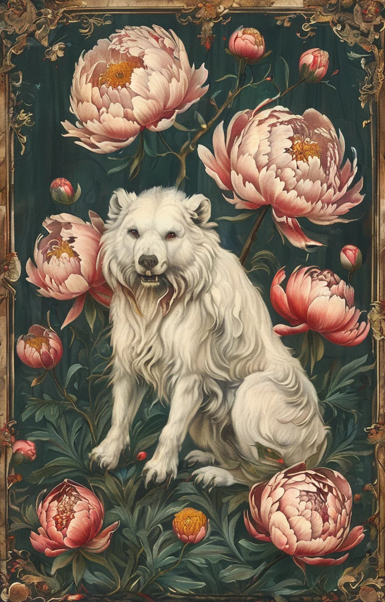 masterpiece,best quality,<lora:tbh266-sdxl:0.9>,illustration,style of Bestiary decaying peonies