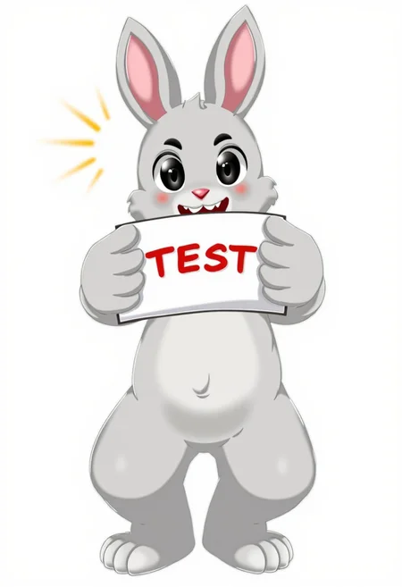 by sonichasautismmix sdgs, rabbit girl holding sign with text "test", Detailed hand, Hand, Perfect hand, Foot, Feet, aidmaimageupgrader