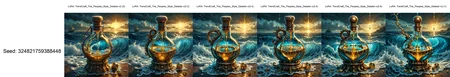highly detailed image of a magical potion bottle leaking out into the ocean, delicate, beautiful, extremely high quality image, HDR, fantasy, photo Centered in Perfect Composition, Complex Details Showing Unique and Enchanting Elements, Very Detailed Digital Painting, Golden Ratio, Dramatic Lighting, Very Realistic,