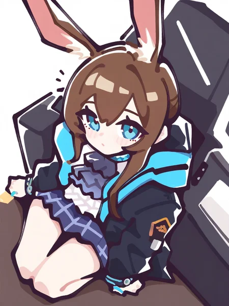 simple background,white background,1girl,solo,,full body,looking at viewer,amiya \(arknights\),<lora:294@:1>, masterpiece, best quality, very aesthetic, absurdres