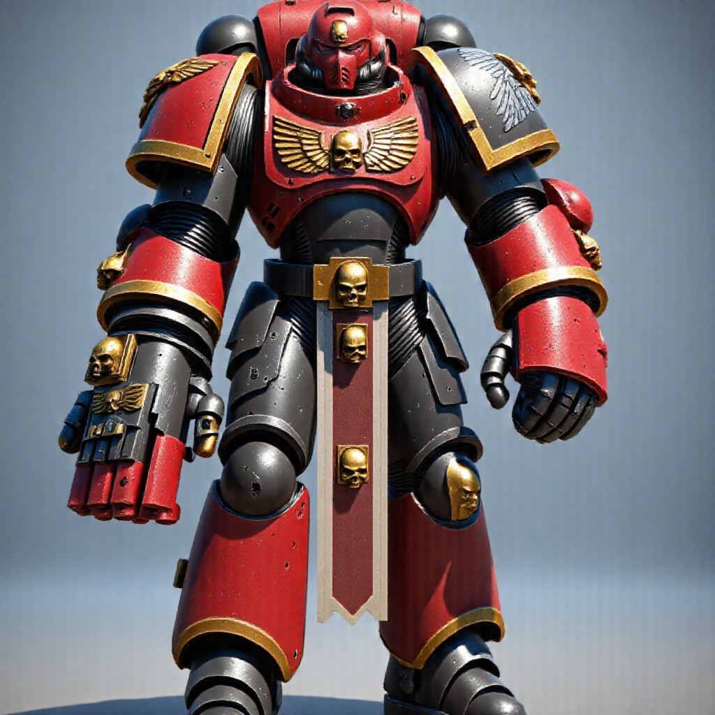 Score_9_up, absurdres, Source: GamesWorkshop, best quality, expressive eyes, perfect face, perfect hands, perfect anatomy, space marine, Deathwatch Astartes Chapter sergeant with large power fists, red astartes helmet, black power armor, full body, volumetric lighting project unreal engine, mantisdetailerse, adddetails, DeathW40k, <lora:warhammerAdeptus_v1:0.7>,
