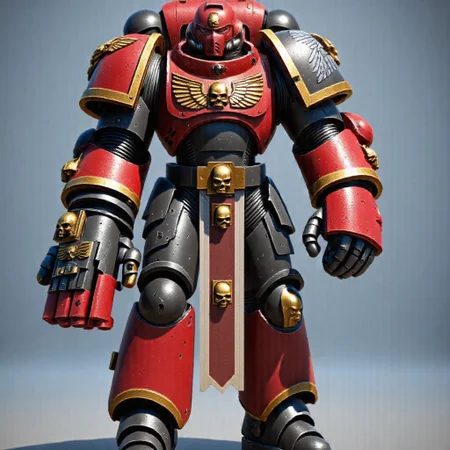 Score_9_up, absurdres, Source: GamesWorkshop, best quality, expressive eyes, perfect face, perfect hands, perfect anatomy, space marine, Deathwatch Astartes Chapter sergeant with large power fists, red astartes helmet, black power armor, full body, volumetric lighting project unreal engine, mantisdetailerse, adddetails, DeathW40k, <lora:warhammerAdeptus_v1:0.7>,