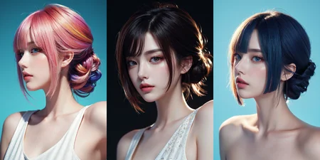 highly insanely detailed, masterpiece, top quality, best quality, highres, 4k, 8k, RAW photo, (very aesthetic, beautiful and aesthetic), rolled lob hairstyle,
__lazy-wildcards/dataset/background-color__,
<lora:rolled_lob-1.0:0>âââ