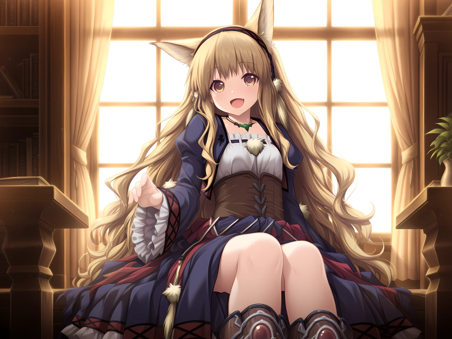 <lora:Neneka_-_Madou_Koukaku_-_Eushully:1>,neneka,dress,:d,indoors,sitting,, masterpiece,best quality,amazing quality,