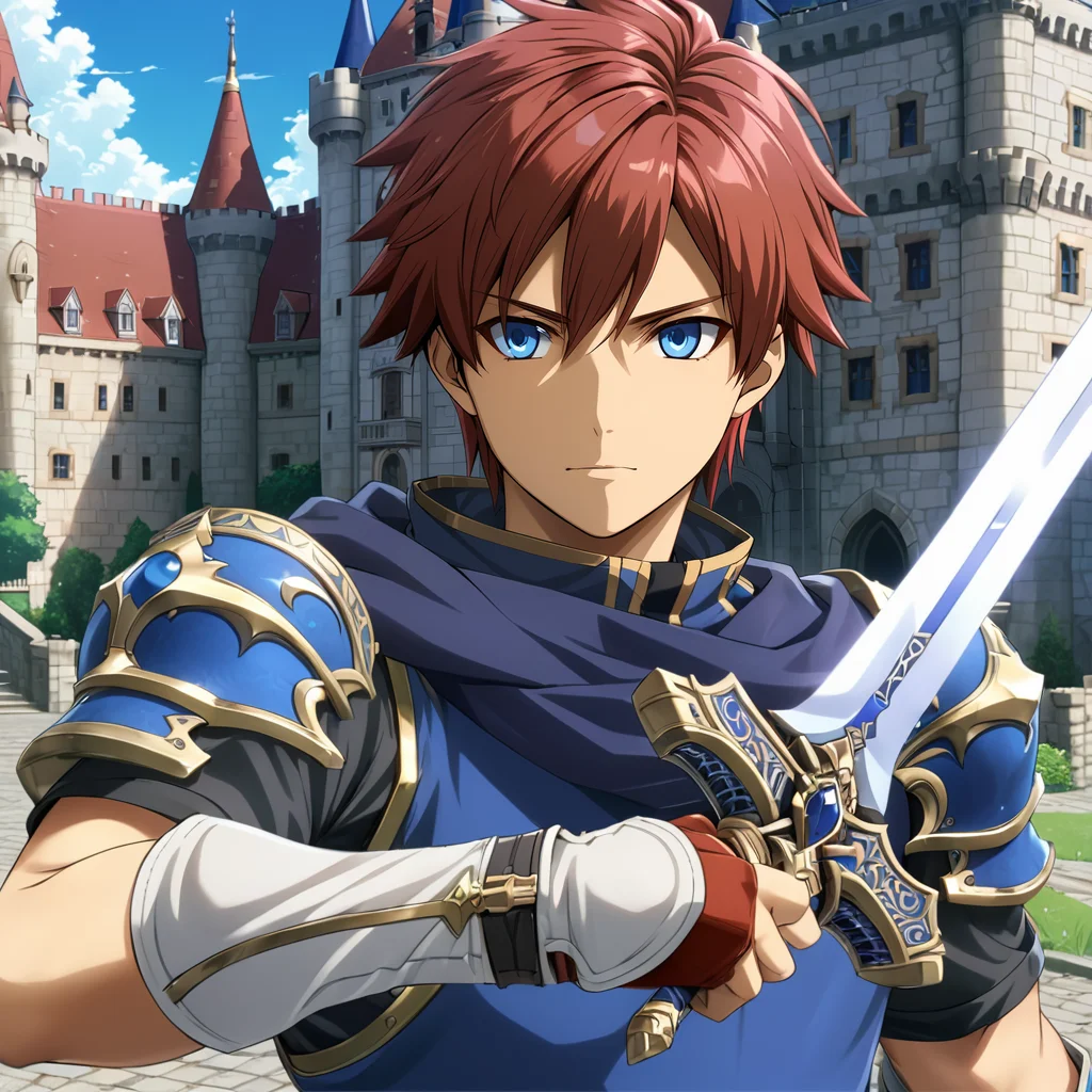 1boy, man holding sword, RoySFXL <lora:RoySFXL:.95>, castle, hands, face, eyes, (anime, masterpiece, intricate:1.3), (best quality, hires textures, high detail:1.2), (4k),(incredibly detailed:1.4),UHD, 8K, ultra detailed