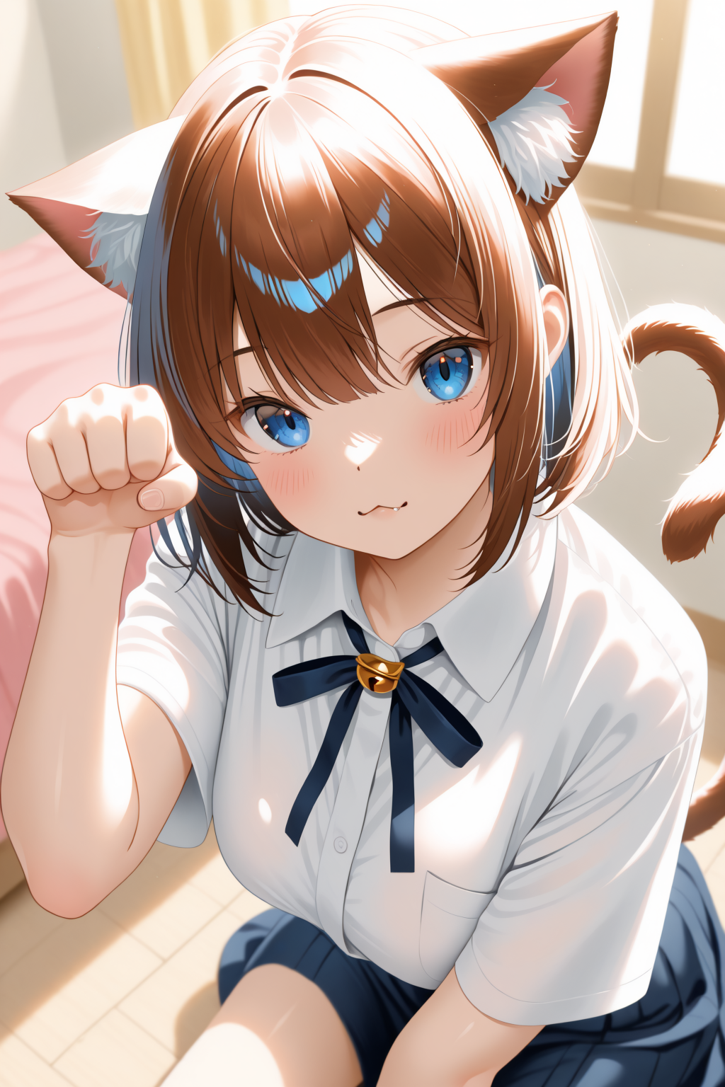 1girl, solo,  <lora:Cat_Pose:1>, catpose, by fumimaru
