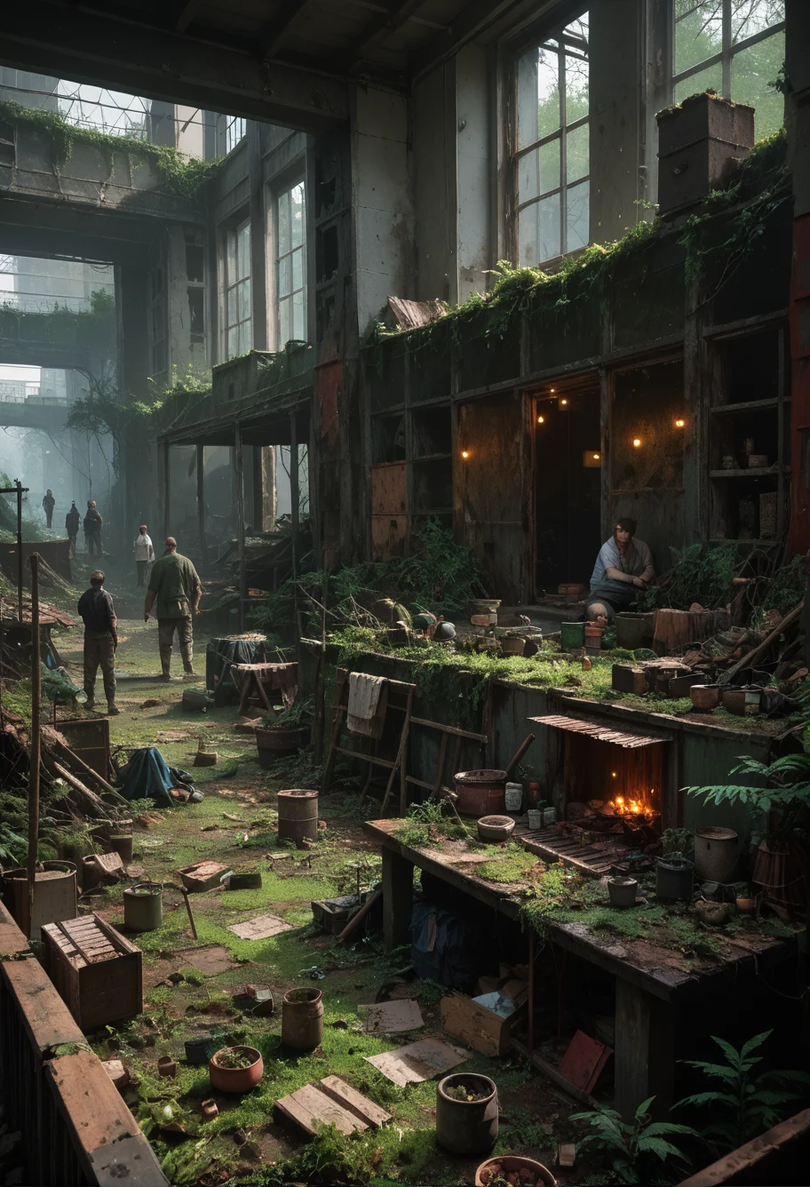 score_9,score_8_up,score_7_up,8k,,ruanyi0723,post-apocalypse,overgrown,moss,people,indoors,<lora:0723 post-apocalypse_v1_pony:1>
