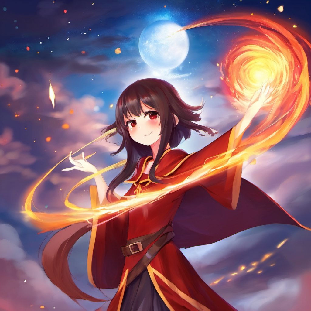 ethereal fantasy concept art of a girl, megumin, crying . magnificent, celestial, ethereal, painterly, epic, majestic, magical, fantasy art, cover art, dreamy, <lora:megumin:0.8>