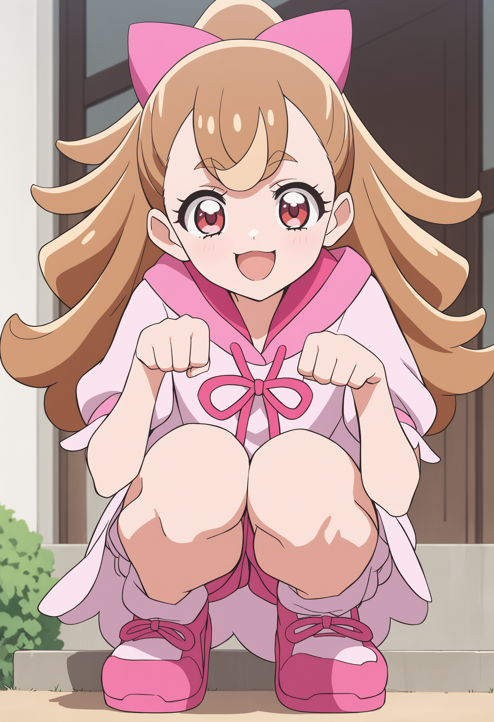 1girl,  inukai komugi,wonderful precure! , <lora:komugiXLv2:0.7>,paw pose, smile, squatting,
masterpiece, best quality,