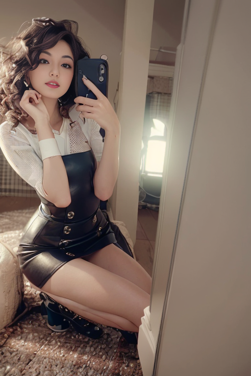<lora:Bonniee:0.66> bonniee, an smiling brunette wavy curly hair bonniee, bokeh, petite body, fullbody photoshoot, portrait, masterpiece, best quality, 64k, RAW, (soft focus:1.4),photorealistic,(lens distortion:0.7), (chromatic aberration:0.7), intricate,cinematic lighting,cinematic,depth of field,  hyper-detailed, ultra realistic, tonemapping, lady photo taken by senior photographer, (moody lighting:1.5), (detailed face:1.1), (((skin imperfections))),  professional photo color tuning, lots of face details, standing, slim body, clothing, white long blouse, navy blue pencil skirt, trinkets,  black leather jacket, black boots, black gloves, hands behind back,